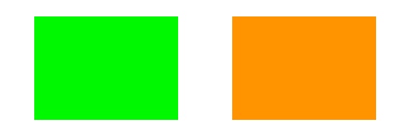 verde y naranja
