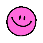 Emoticono rosa con sonrisa